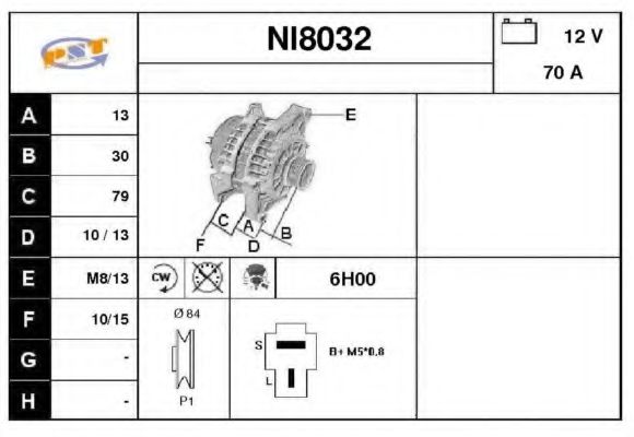 NI8032 SNRA Alternator Alternator
