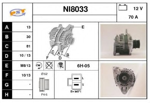 NI8033 SNRA Alternator Alternator