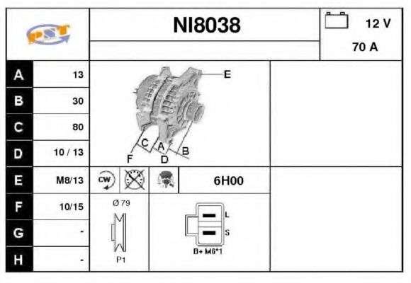 NI8038 SNRA Alternator