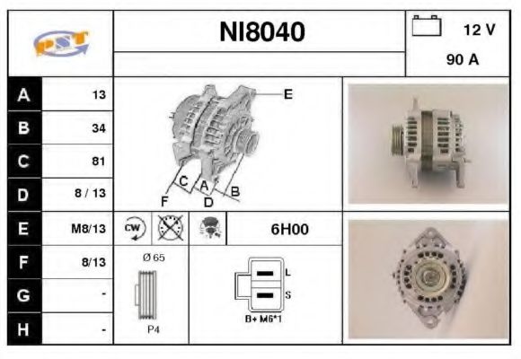 NI8040 SNRA Alternator Alternator