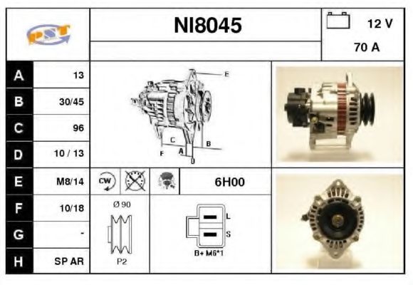 NI8045 SNRA Alternator Alternator