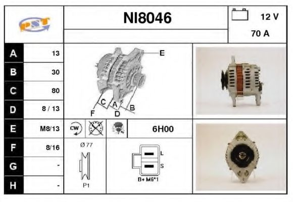 NI8046 SNRA Alternator Alternator