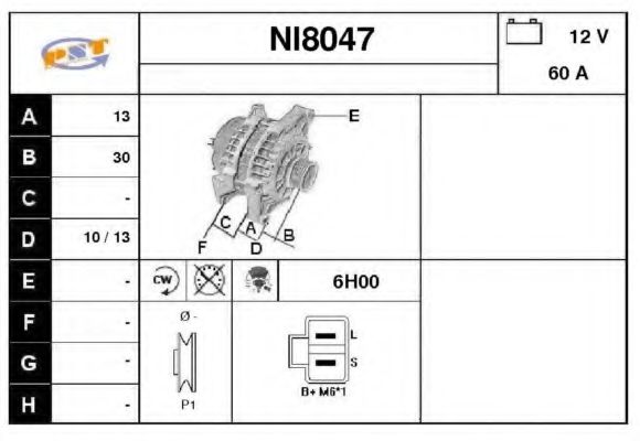 NI8047 SNRA Alternator