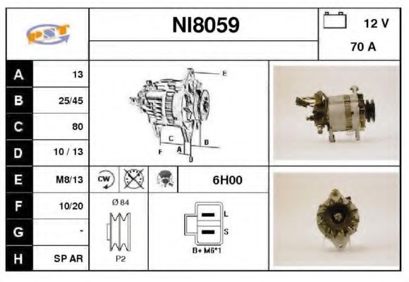 NI8059 SNRA Alternator Alternator