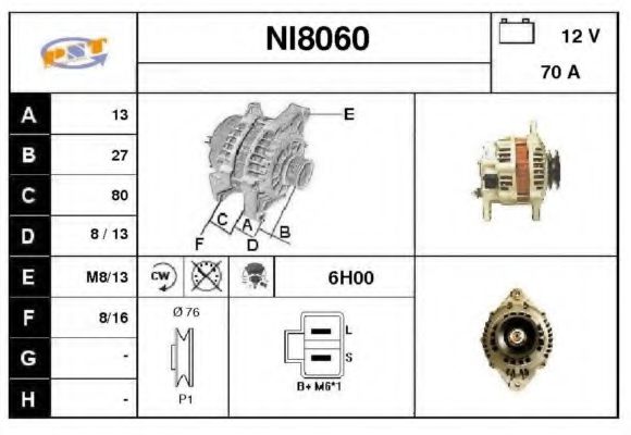 NI8060 SNRA Alternator Alternator