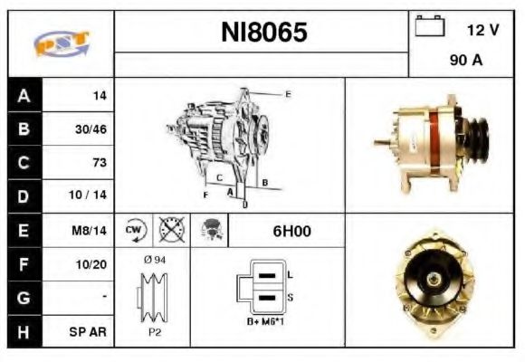 NI8065 SNRA Alternator Alternator