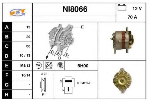 NI8066 SNRA Alternator Alternator
