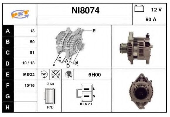 NI8074 SNRA Alternator