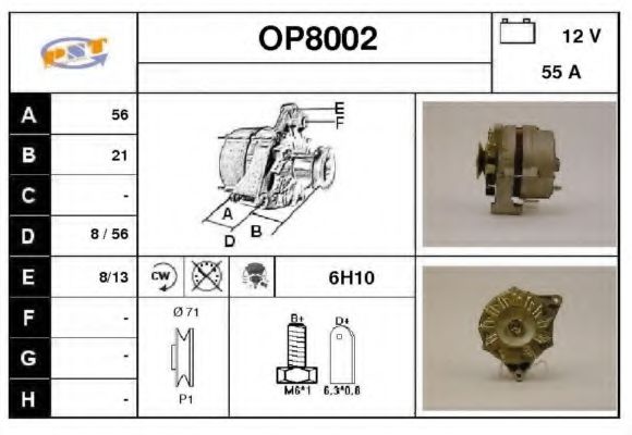 OP8002 SNRA Alternator Alternator