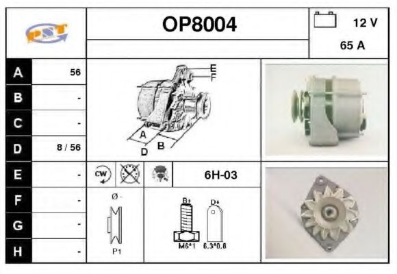 OP8004 SNRA Alternator Alternator