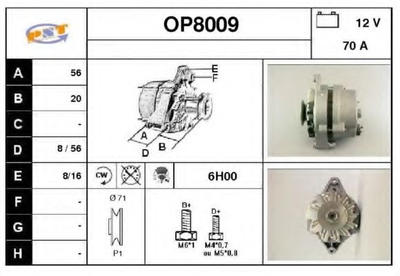 OP8009 SNRA Alternator