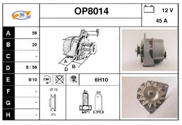 OP8014 SNRA Alternator