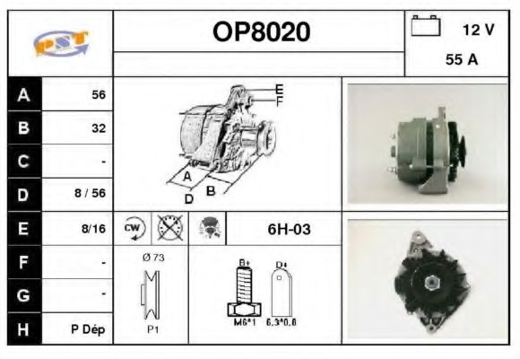 OP8020 SNRA Alternator Alternator