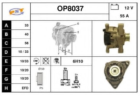 OP8037 SNRA Alternator Alternator