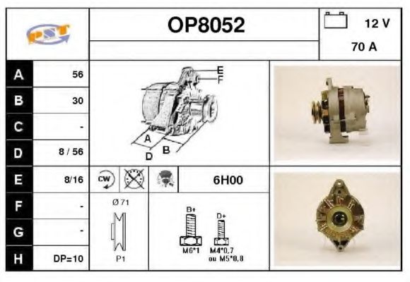 OP8052 SNRA Alternator