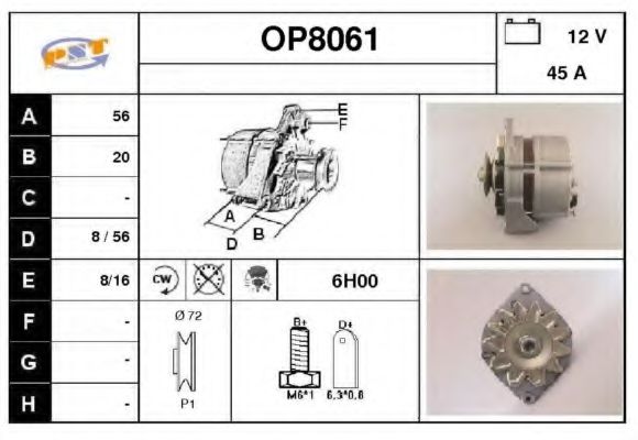 OP8061 SNRA Alternator