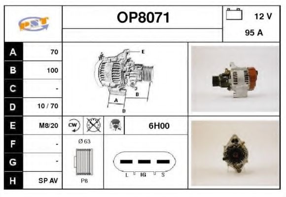 OP8071 SNRA Alternator