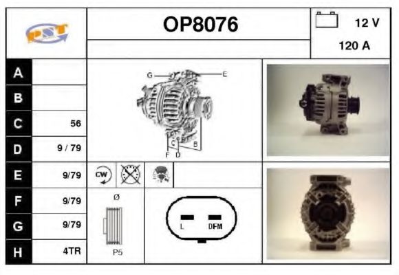 OP8076 SNRA Alternator Alternator