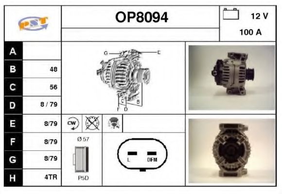 OP8094 SNRA Alternator Alternator