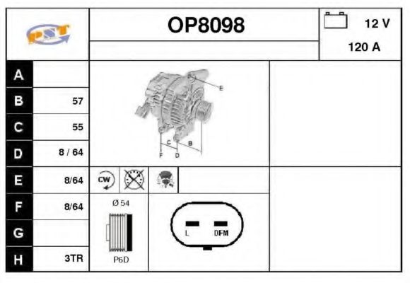 OP8098 SNRA Alternator
