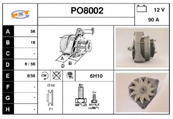 PO8002 SNRA Alternator