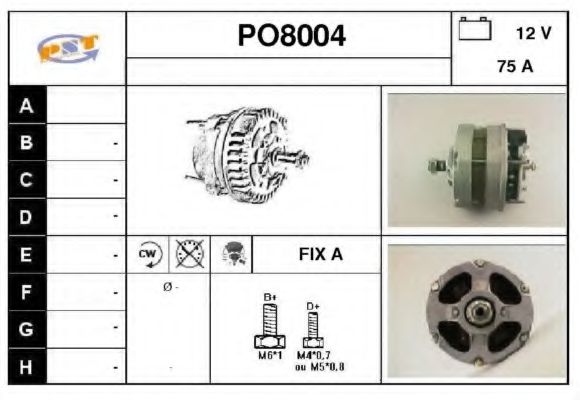 PO8004 SNRA Alternator Alternator