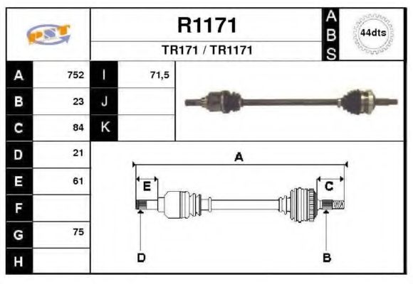 R1171 SNRA Antriebswelle
