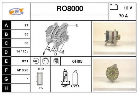RO8000 SNRA Alternator