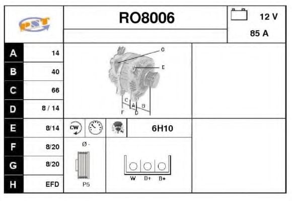 RO8006 SNRA Alternator