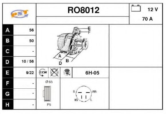 RO8012 SNRA Alternator Alternator