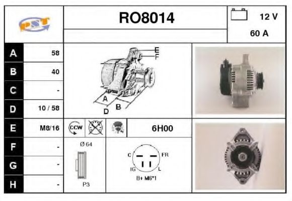 RO8014 SNRA Alternator