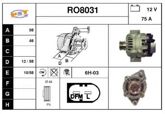 RO8031 SNRA Alternator