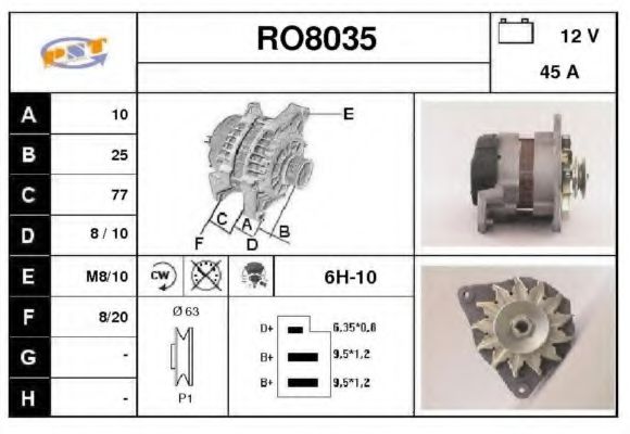 RO8035 SNRA Alternator Alternator
