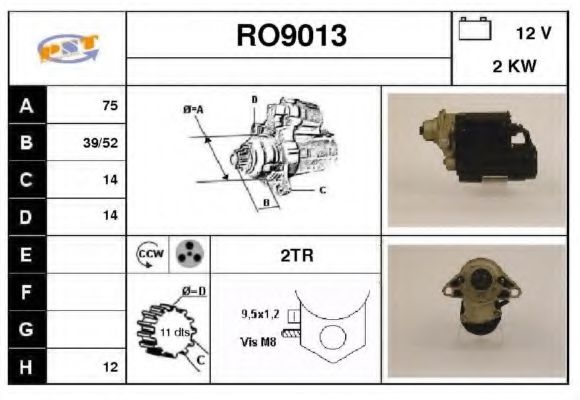 RO9013 SNRA Starter System Starter