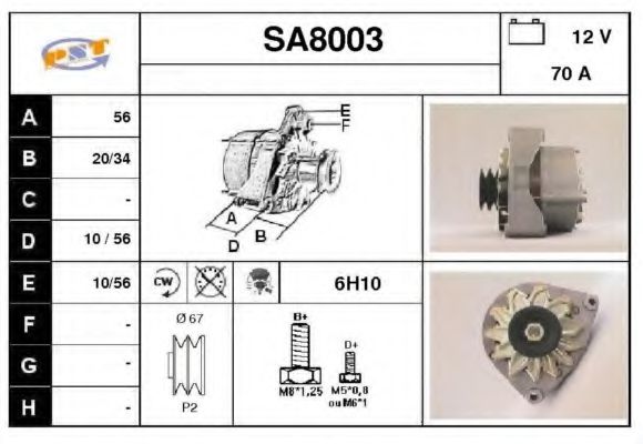 SA8003 SNRA Alternator