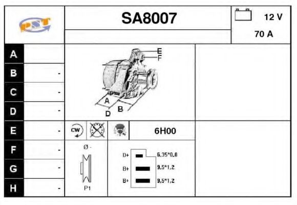 SA8007 SNRA Alternator