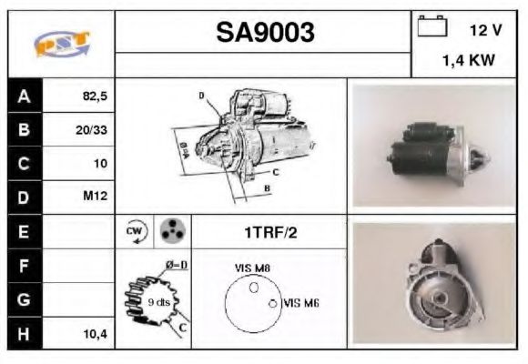 SA9003 SNRA Starter System Starter