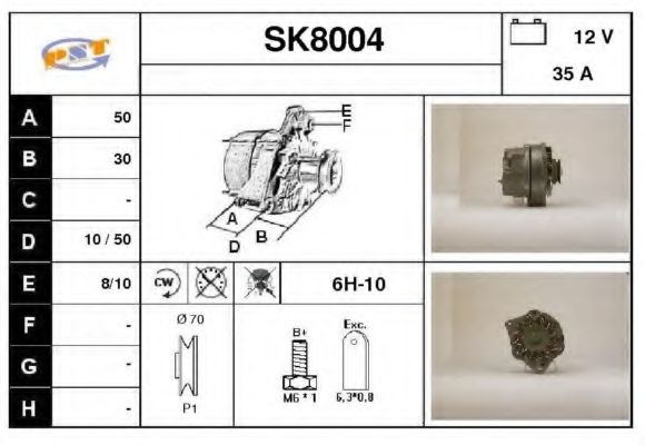 SK8004 SNRA Alternator