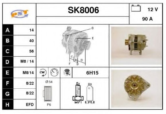 SK8006 SNRA Alternator Alternator
