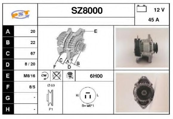SZ8000 SNRA Alternator