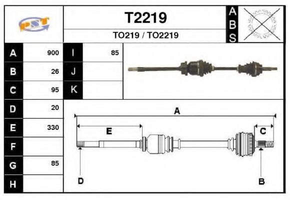 T2219 SNRA Brake System Brake Master Cylinder