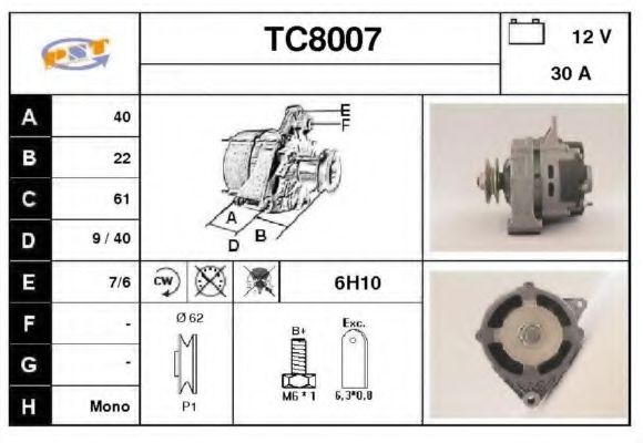 TC8007 SNRA Alternator