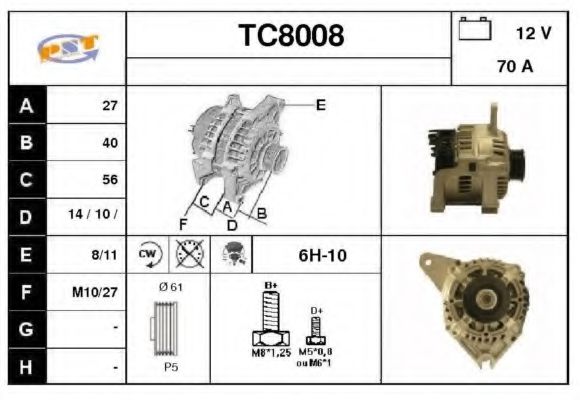 TC8008 SNRA Alternator