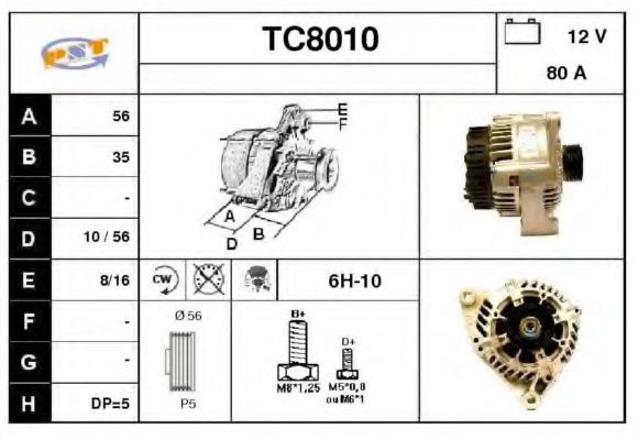 TC8010 SNRA Alternator
