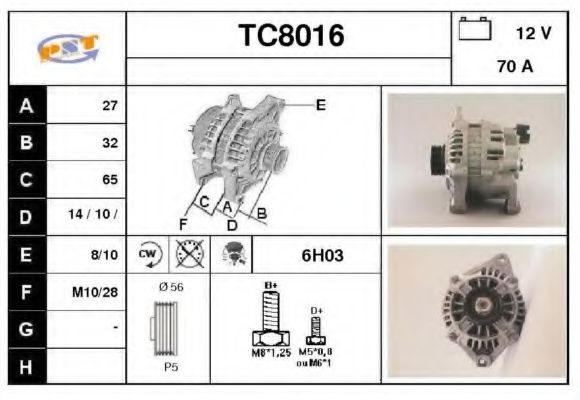TC8016 SNRA Alternator