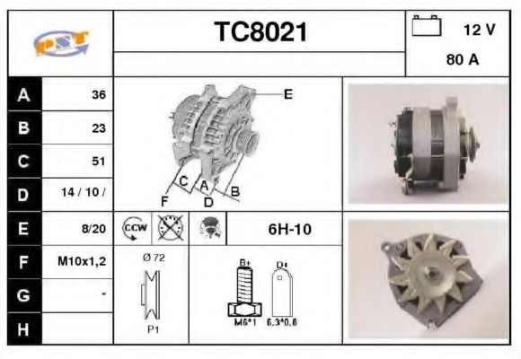 TC8021 SNRA Alternator