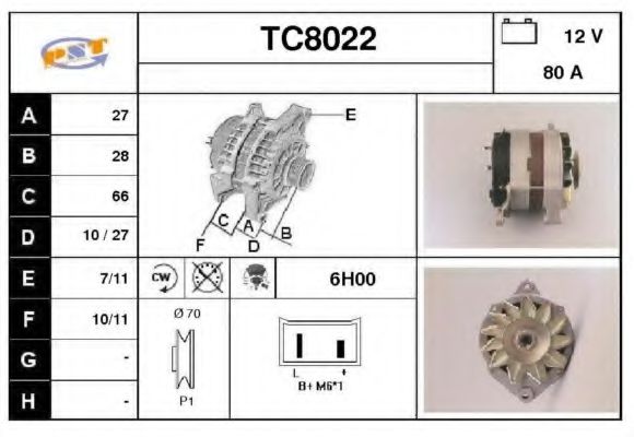TC8022 SNRA Alternator