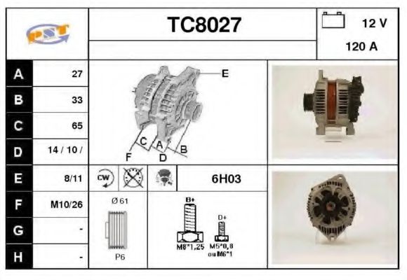 TC8027 SNRA Alternator