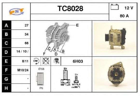 TC8028 SNRA Alternator Alternator