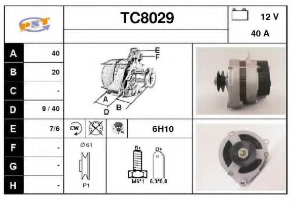 TC8029 SNRA Alternator Alternator